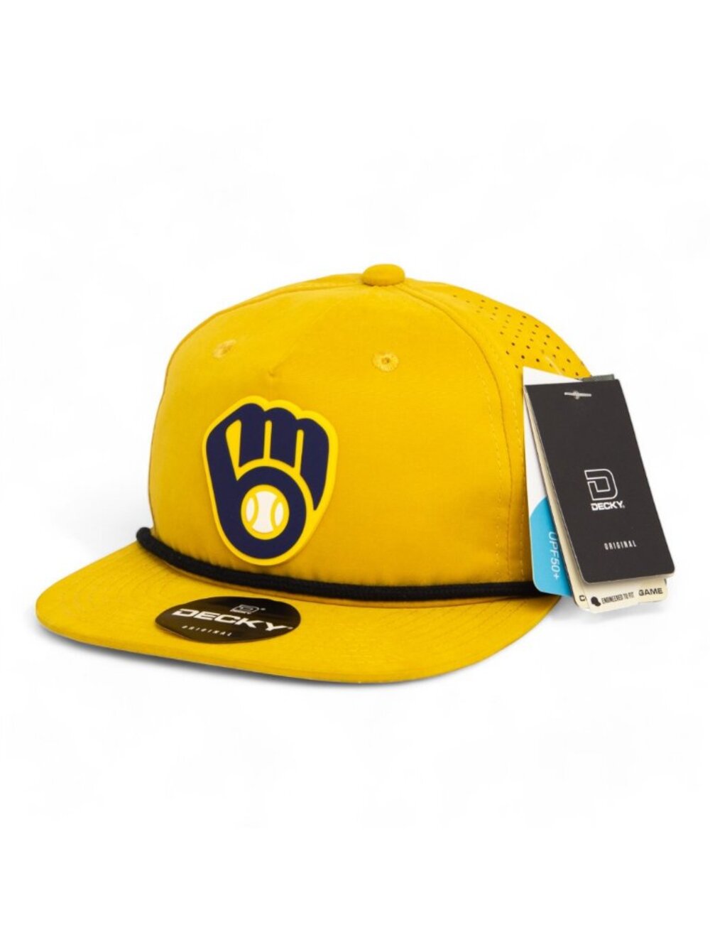 Milwaukee Brewers 3D Perforated Rope Hat- Biscuit/ Black